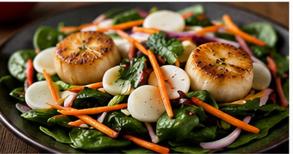 Ceviche Scallop And Spinach Salad