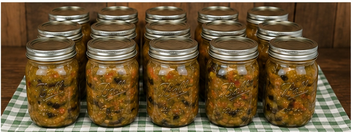 Green Chorizo Chili — Canning Batch finished in quart canning jars